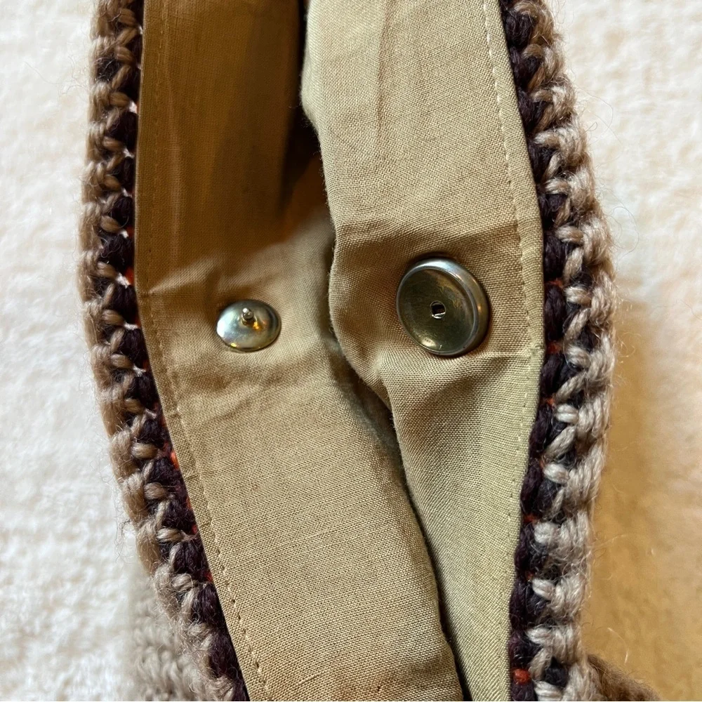 Vintage Mr. D Made in Italy 100% Wool Crochet Snap Closure Shoulder Bag - Picture 5 of 6